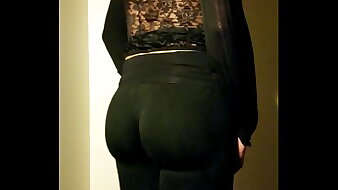 Sexy sissy ass in leggings