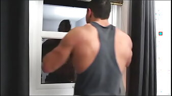 Muscular Window Cleaner Jerk Off